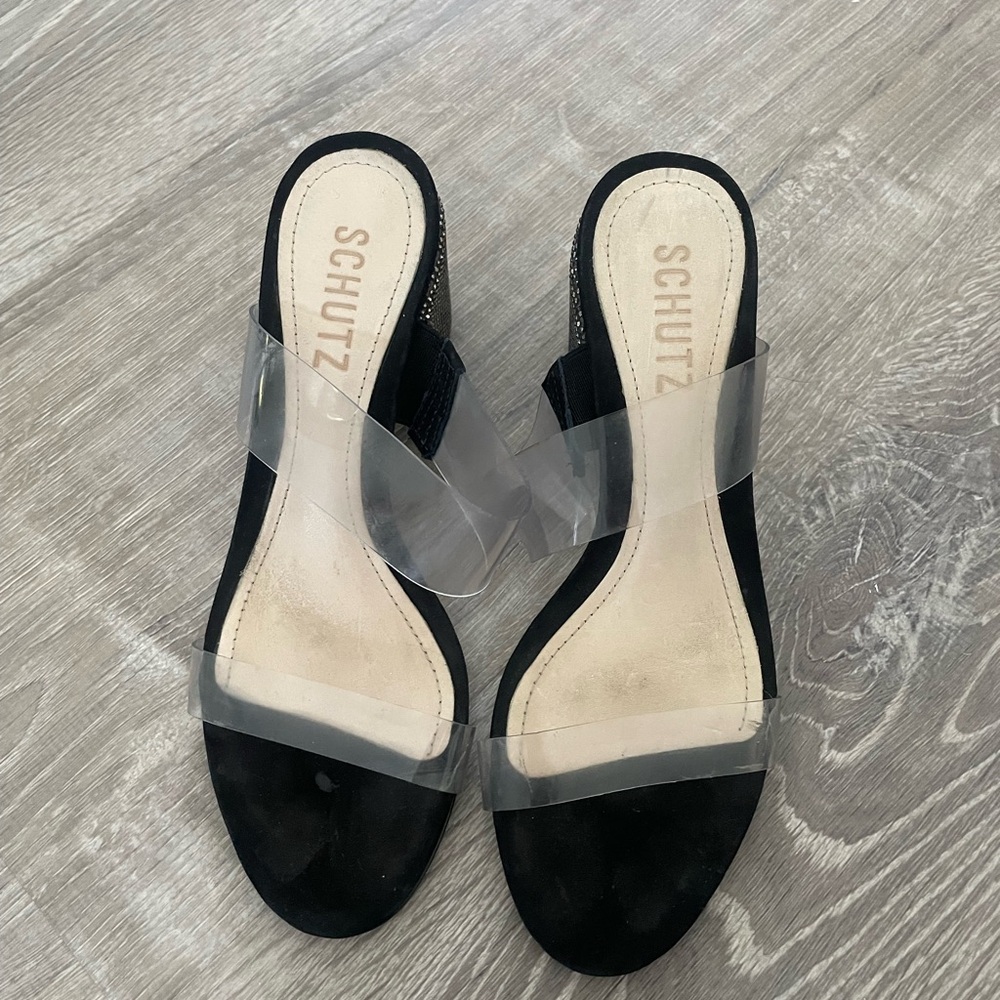 Schutz Black Women's Slide Sandals